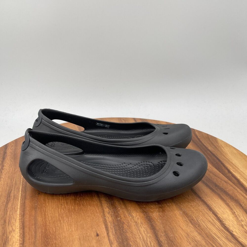 Crocs Kadee Ballet Flats Womens Size 9 Black Casual Comfort Slip On Shoes